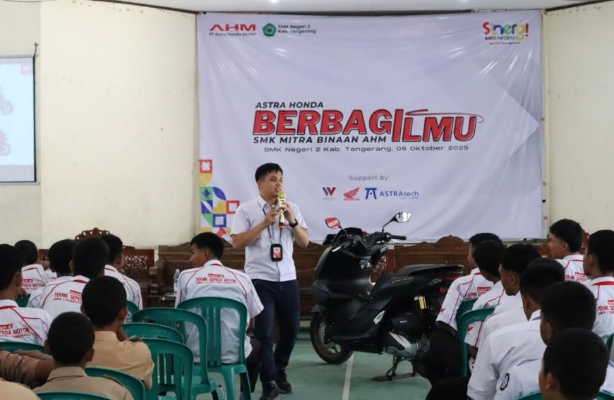 Astra Honda Berbagi Ilmu (AHBI) Sambangi SMK Negeri 2 Kabupaten Tangerang, Kupas Teknologi New Honda PCX 160