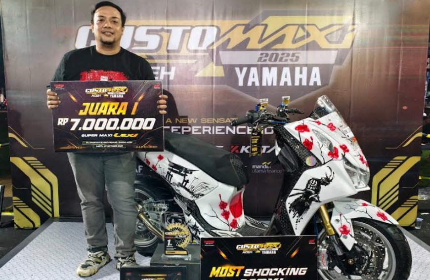 Telan Biaya Rp 40 Juta, Yamaha Lexi LX 155 Juara Kategori Elit di Event CustoMAXI 2025 Aceh