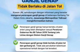 Jasa Marga Tegaskan Ganjil Genap Tidak Berlaku di Jalan Tol, Pengendara Diminta Tak Percaya Hoaks