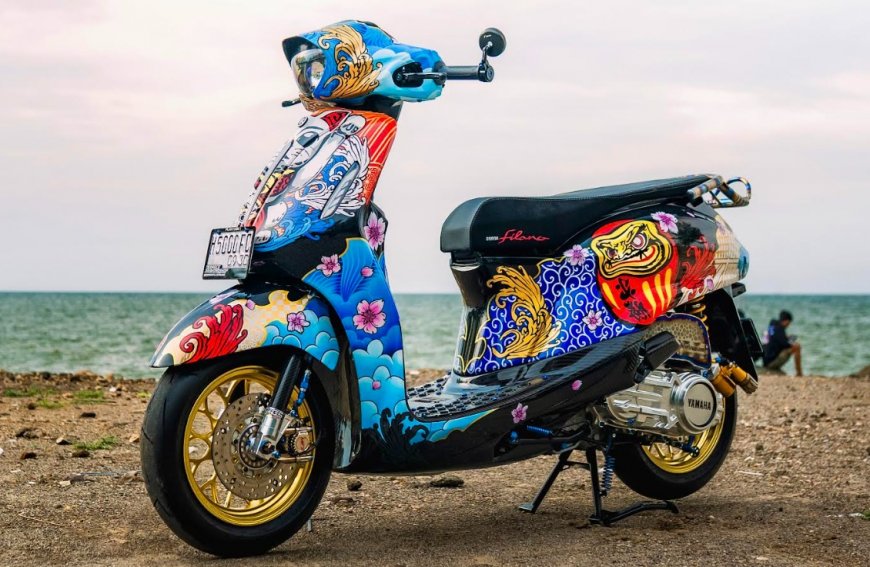 Dibalut Grafis Bernuansa Jepang, Tampang Yamaha Grand Filano Hybrid Bikin Pangling