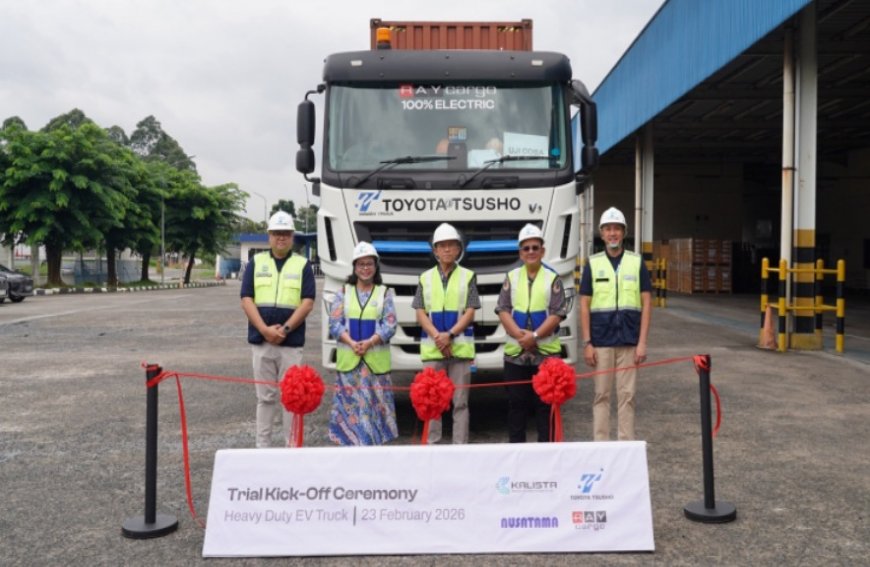 KALISTA Gandeng Nusatama Dukung Toyota Tsusho Indonesia Uji Coba Truk Kontainer EV